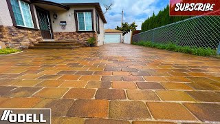 MASSIVE Paver Driveway Install with Concrete Steps and Sealing Process [upl. by Enegue]