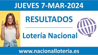 Resultado del sorteo Loteria Nacional del jueves 7 de marzo de 2024 [upl. by Tengler425]