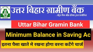 Uttar Bihar Gramin bank Minimum balance in saving ac ubgbminimumbalancecharge ubgb graminbank [upl. by Llenrod]