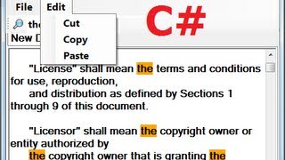 C Tutorial 67 How to make a Tabbed Notepad In C  ManuStrip CutCopyPasteOpenSave Part1 [upl. by Brice138]