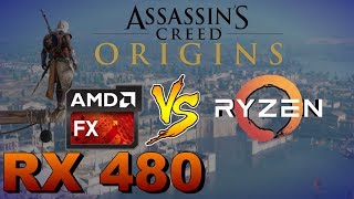 Fx 8350 vs Ryzen 7 1700  Rx 480 8GB  Assassins Creed Origins Benchmark [upl. by Tingey]