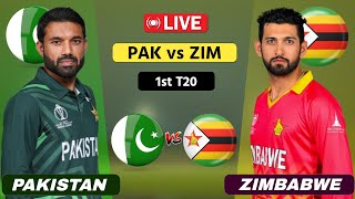 Pakistan vs Zimbabwe Live  1st T20  PAK vs ZIM Live Scores amp Commentary [upl. by Elraet]