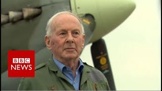 Luftwaffe ace flies in Spitfire  BBC News [upl. by Sadye]