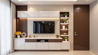 MODERN TV WALL UNIT DESIGN FOR LIVING ROOMRESIDENTIAL DESIGN  INTERIOR DESIGN [upl. by Eniamart]