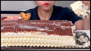 ASMR MUKBANG Eating an Entire ICE Cream CAKE [upl. by Alameda81]