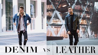 DENIM vs LEATHER  YOU DECIDE  FASHION EDIT  Ali Gordon amp Joey London [upl. by Goddard]