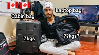 Laptop bag and Cabin bag weight allowance  🇨🇦🇨🇦baggage over weight solution [upl. by Matti]