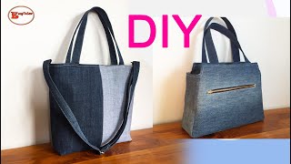 ADD RECESSED ZIPPER TO DIFFERENT BAG STYLE  BAG MAKING TUTORIAL [upl. by Nyladnewg]