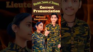 Lieutenant amp Colonel  सही उच्चारण englishjungleofpranay advancedenglish vocabulary [upl. by Negroj]