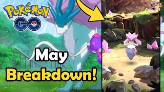 MAY 2024 EVENT BREAKDOWN in Pokémon GO  Community Day Raids Giovanni amp Spotlight Hours [upl. by Oigres682]