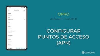 Configurar los Puntos de acceso APN  Oppo Android 11  ColorOS 11 [upl. by Virg]