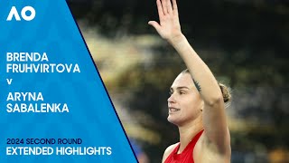 Brenda Fruhvirtova v Aryna Sabalenka Extended Highlights  Australian Open 2024 Second Round [upl. by Reddin145]