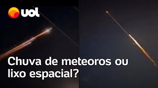 Chuva de meteoros ou lixo espacial Fenômeno com bolas de fogo ilumina o céu do Nordeste [upl. by Lonnard]