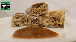 DELICIOSOS BURRITOS DE MACHACADO  FÁCILES DE HACER 🌯🤤 [upl. by Maidel140]