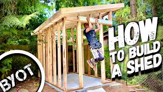 BUILDING A LEAN TO SHED  START TO FINISH Part 1 of 2 [upl. by Aleen]