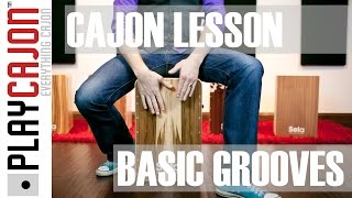 Cajon Lesson  Basic Grooves 44 [upl. by Reteid]