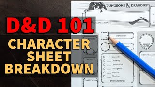 Dungeons and Dragons 101 The 5E Character Sheet [upl. by Lledniw]