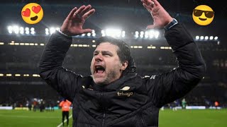 Mauricio Pochettino wild celebration after victory vs Man United  😁😍😁 [upl. by Enomes614]