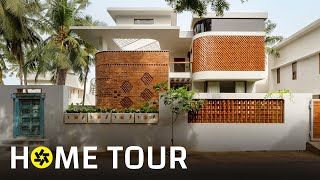 Traditional Tamil Techniques Used to Craft This Modern Chennai House House Tour [upl. by Neelloc]