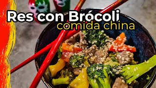 RES con BROCOLI quotComida Chinaquot  JUS PALTA  Comida Casera [upl. by Nedac]