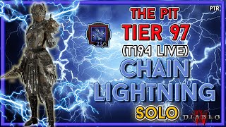 PTR New Chain Lightning Pit Tier 97 T194 Live Solo Clear  PTR S6 Diablo 4 [upl. by Menedez]