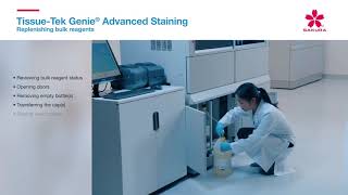 TissueTek Genie Advanced Staining System Replenishing bulk reagents [upl. by Anauqcaj26]