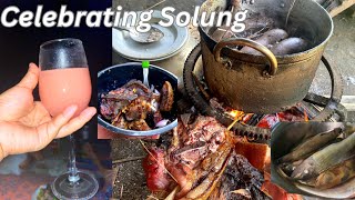 Cooking Pork Blood Sausage Traditionally  Solung Celebration with Family [upl. by Lovash176]