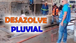 DESAZOLVE de DRENAJE Pluvial con Camion VACTOR en Patio Industrial [upl. by Nylatsyrk]