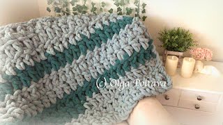 How to Crochet SUPER EASY Jumbo Blanket Bernat Blanket Big Yarn Crochet Video Tutorial [upl. by Raynata]