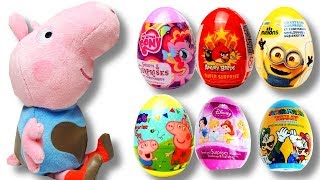 Surprise Eggs Minions Peppa Pig MLP Disney Princess Angry Birds [upl. by Innes]