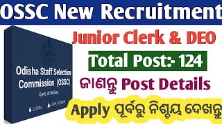 OSSC Junior Clerk Recruitment complete notification  Selection Process Syllabus Details [upl. by Balmuth]