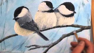 Winter Chickadees Part 3 Branches Glazing and Final Details [upl. by Curtis]