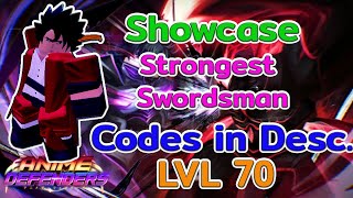 Showcase strongest swordsman  Anime Defenders Update 2  Roblox [upl. by Amitak]