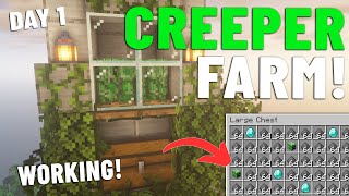 Minecraft Creeper Farm 121 Tutorial Easy and Efficient Gunpowder Farm [upl. by Ahilam]