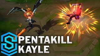 Pentakill Kayle Skin Spotlight  PreRelease  League of Legends [upl. by Ahtram]