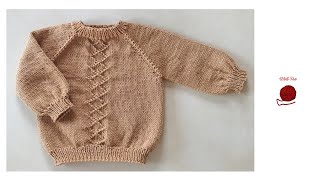 Babypullover mit Rauten stricken Schritt für Schritt andere Größen siehe Infobox [upl. by Gare]