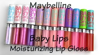 Maybelline Baby Lips Moisturizing Lip Glosses Lip Swatches amp Review [upl. by Goer]