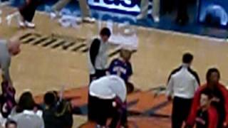 Chris Bosh and Chris Duhon sign a kids shoes before the Raptors vs Knicks at MSG on 11510 [upl. by Etak]