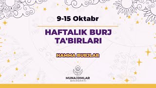 916 Oktabr Haftalik Burj Tabirlari  Munajjimlar Bashorati [upl. by Refinne]