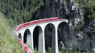 Landwasser Viaduct  Rhaetian Railway  August 2017 [upl. by Hollah]