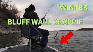 Winter Crappie Fishing Bluff Walls Big or Small Baits Didnt Go As Planned MARK TWAIN LAKE [upl. by Sinnoda]