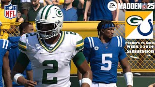 Madden 25 Green Bay Packers vs Indianapolis Colts Week 2 Sim 2024 Full 15 Minute Quarters Game Play [upl. by Heinrike]