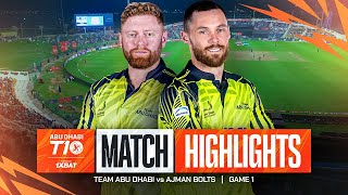 2024 Abu Dhabi T10 I Match 1 Highlights Team Abu Dhabi vs Ajman Bolts  Season 8 [upl. by Ylenaj]