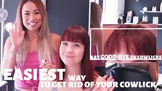 how to get rid of COWLICKS in 5 mins [upl. by Nysilla766]