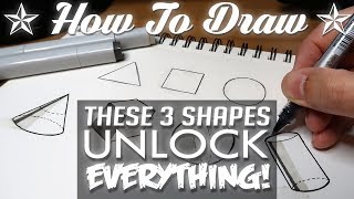 HOW TO DRAW  Basic Shapes UNLOCK EVERYTHING [upl. by Jolene686]