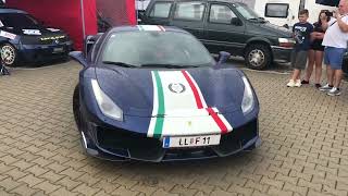 Ferrari 488 Pista Piloti start up amp drive away [upl. by Photina]