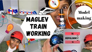 Maglev train working modelMaking videoScience Share by OmarMagnetic Levitation train principle [upl. by Kirbie]