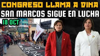 SAN MARCOS LUCHA CONTRA FRAUDE DE RECTORA  NUEVA FISCAL  DINA ES LLAMADA POR EL CONGRESO  18 OCT [upl. by Arber298]