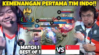 Akhirnya Kemenangan Pertama Untuk Timnas Men MLBB INDONESIA INDONESIA VS SINGAPORE MATCH 1 [upl. by Yrrot136]