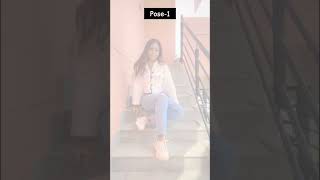 Sitting Poses In Jeans  shorts ashortaday howtopose  Santoshi Megharaj [upl. by Norrehs]